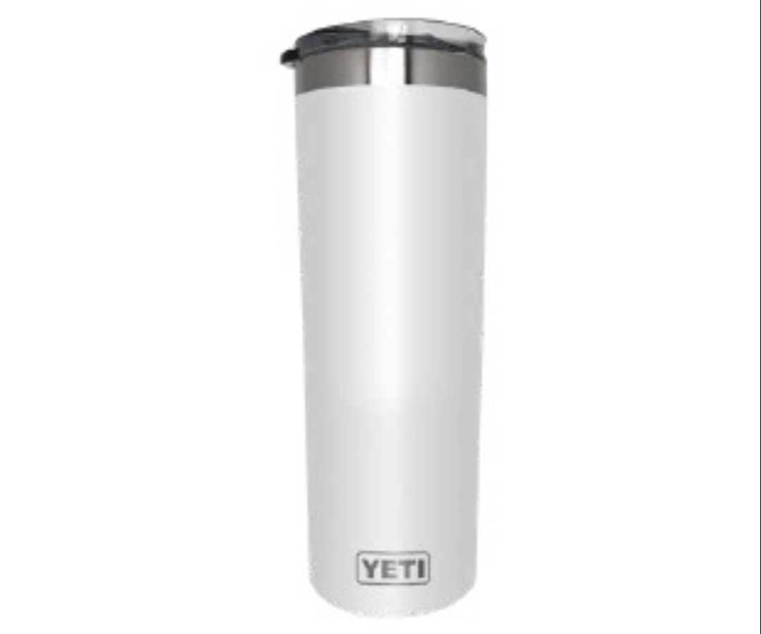 YETI Skinny 20oz, color blanco tapa antiderrame