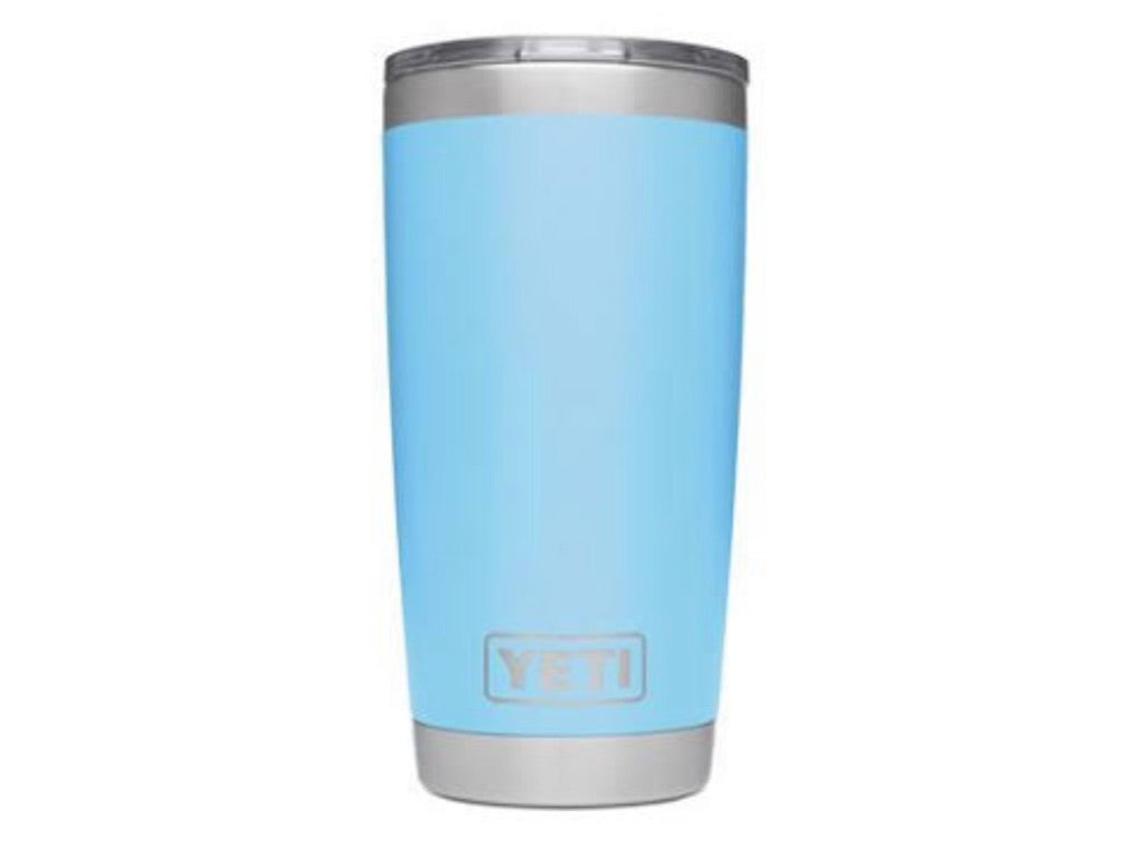 YETI rambler 20oz, color azul cielo tapa sencilla
