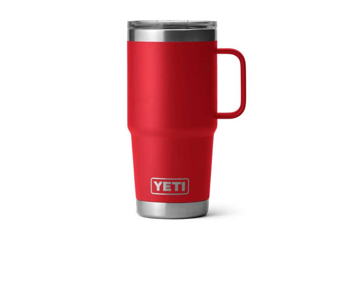 YETI travel mug 20oz, color rojo tapa sencilla