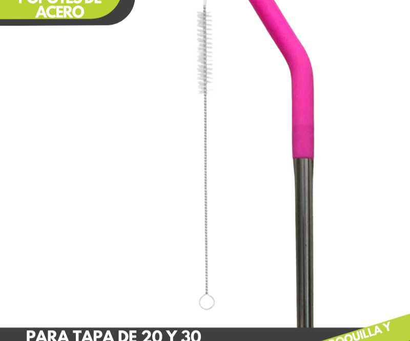 Popote color rosa fosfo
