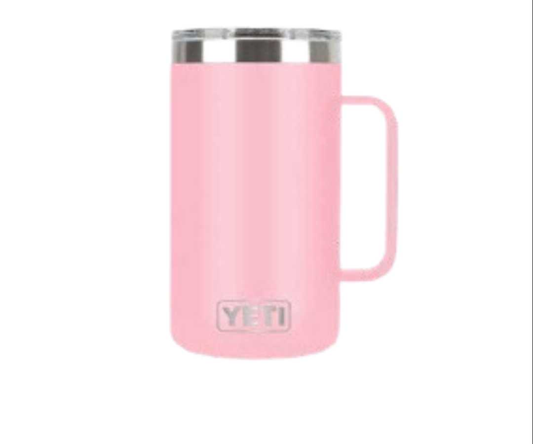 YETI mug 24oz, color rosa pastel tapa sencilla