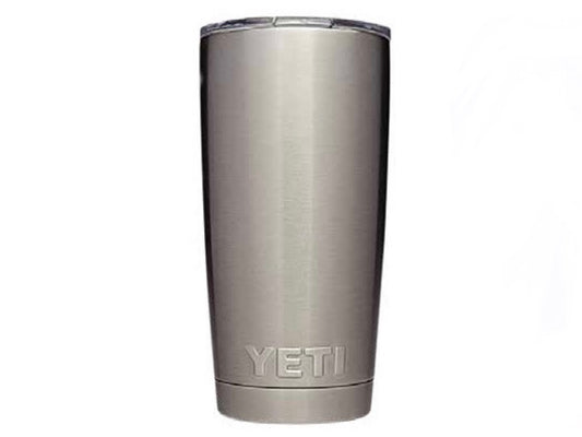 YETI rambler 20oz, color acero tapa sencilla