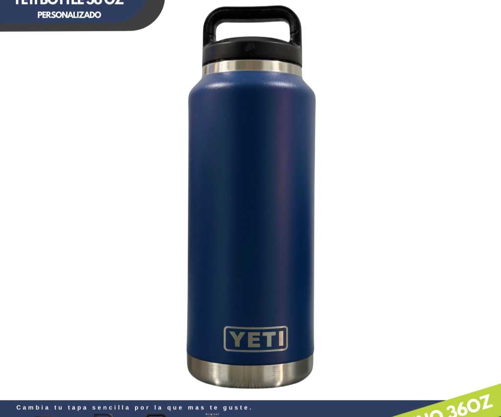 YETI bottle 36oz, color azul marino