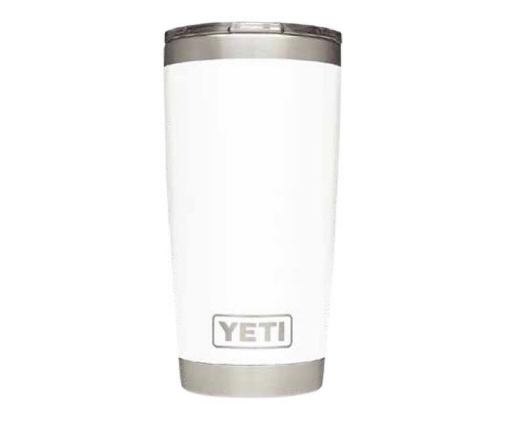 YETI rambler 20oz, color blanco tapa sencilla