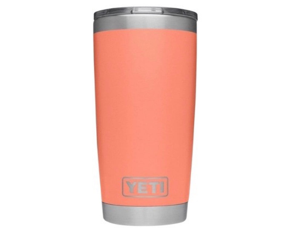 YETI rambler 20oz, color coral tapa sencilla