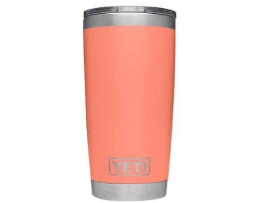 YETI rambler 20oz, color coral tapa sencilla