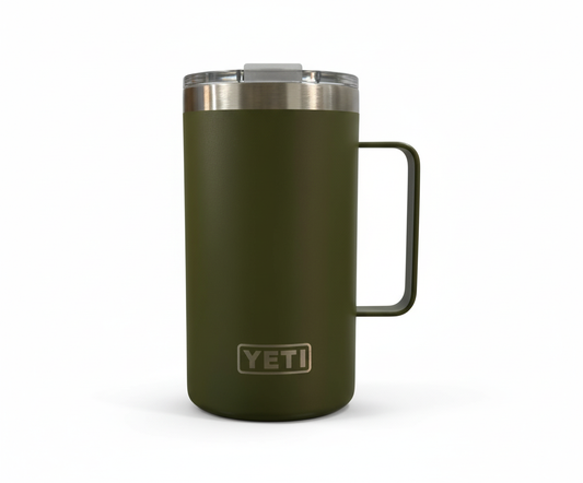YETI mug 24oz, color verde militar tapa sencilla