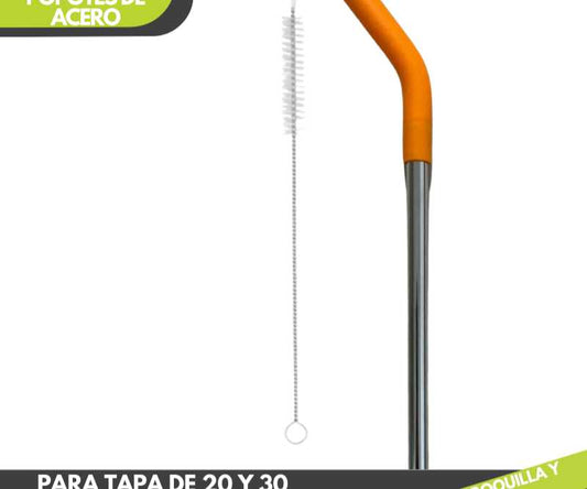 Popote color naranja Neon