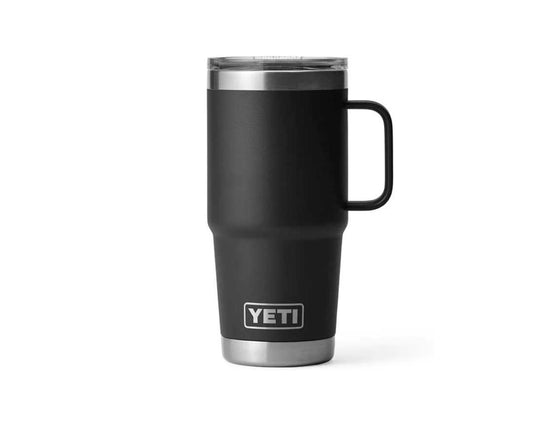 YETI travel mug 20oz, color negro tapa sencilla