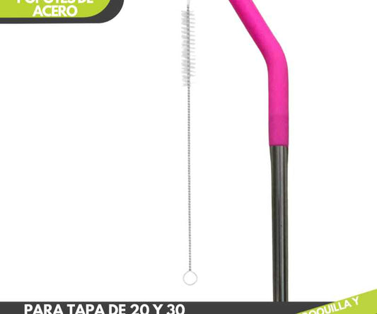 Popote color rosa fosfo