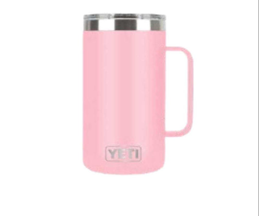 YETI mug 24oz, color rosa pastel tapa sencilla