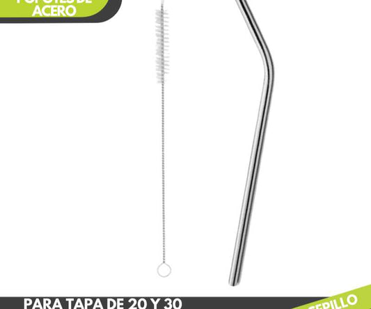 Popote sencillo y cepillo
