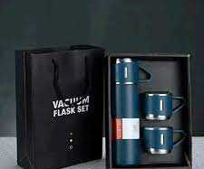 Set de termo de 500 ml con tazas color azul marino