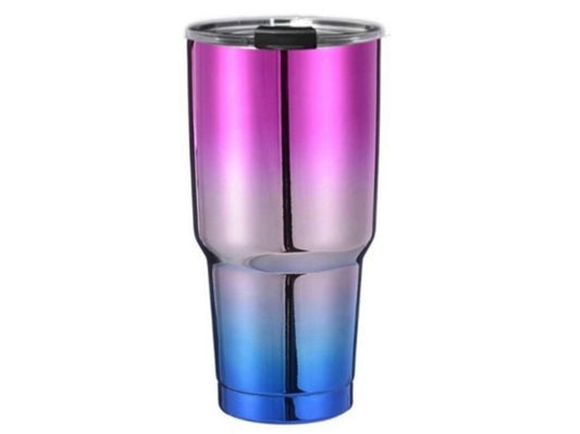YETI rambler 30oz, color tornasol rosa azul