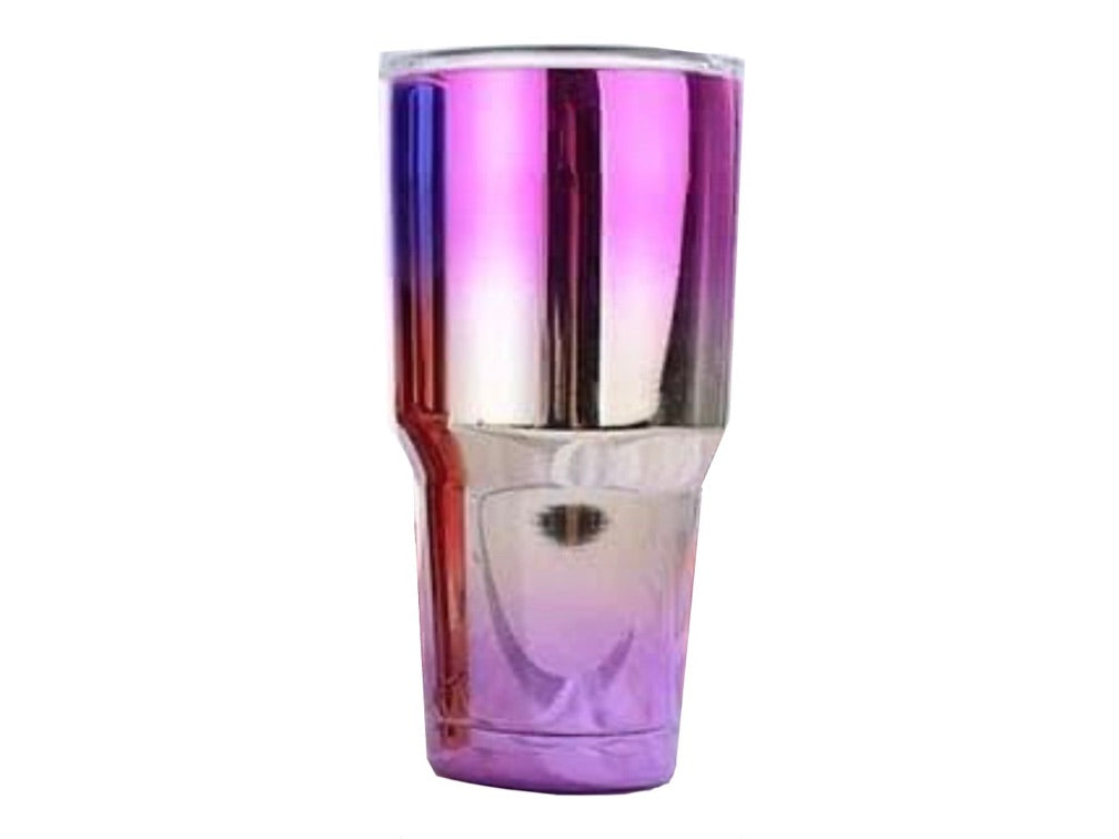 YETI rambler 30oz, color tornasol tapa rosa morado sencilla
