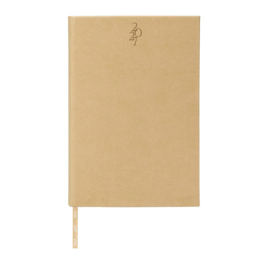 Agenda diaria clasica 2027 beige- boligrafo de regalo