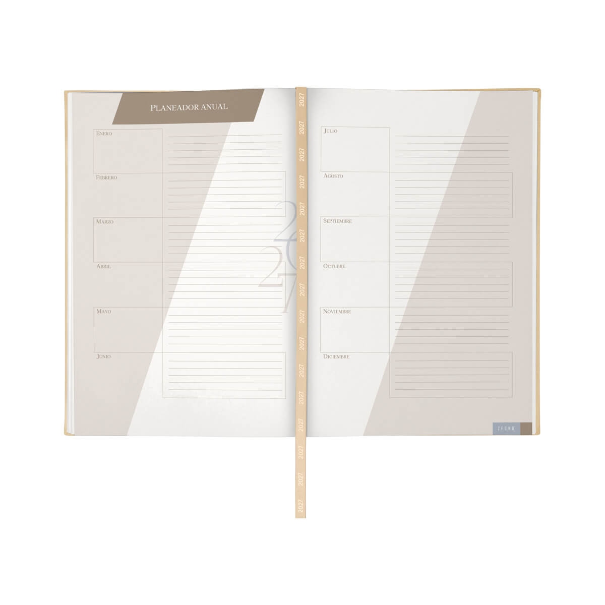 Agenda diaria clasica 2027 beige- boligrafo de regalo