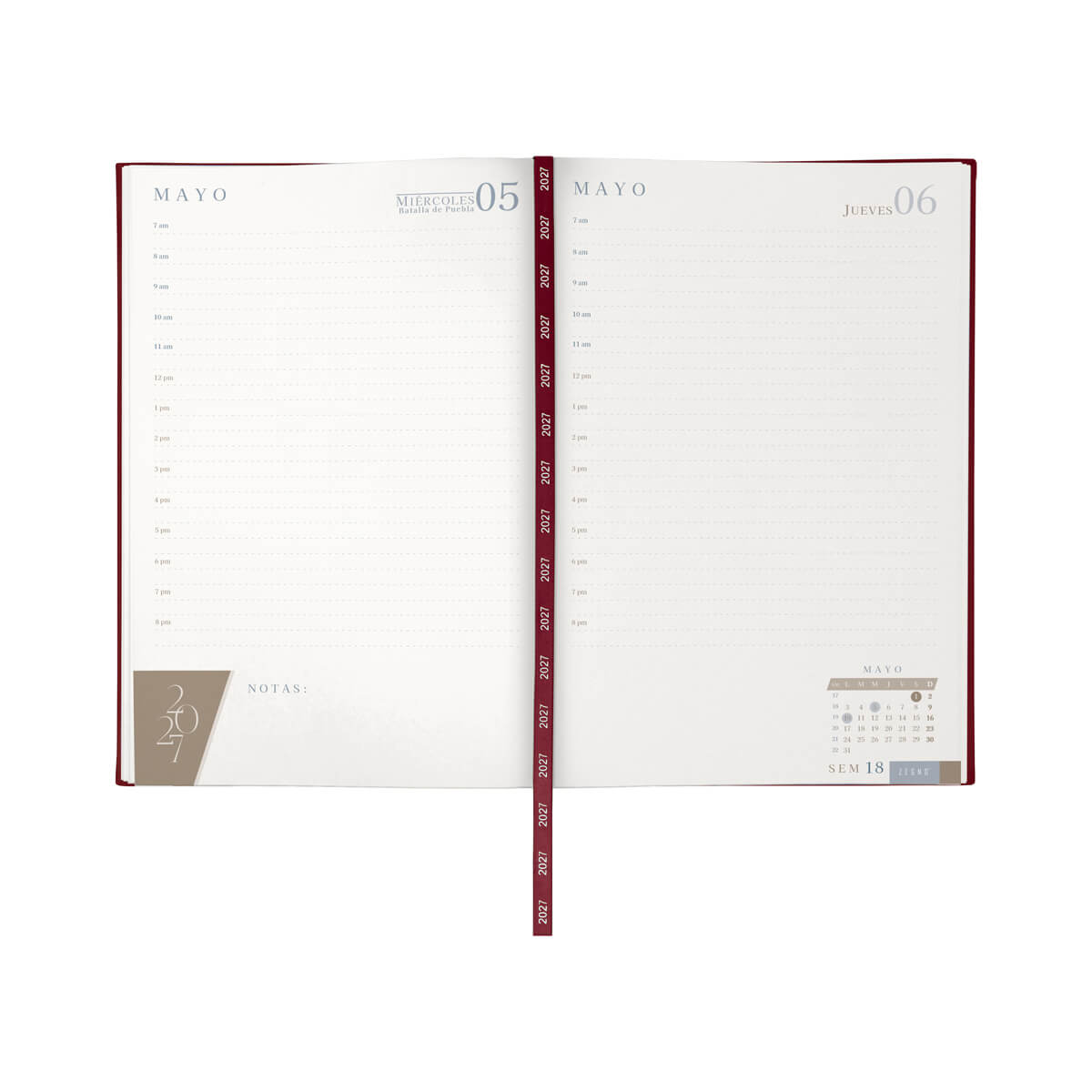 Agenda diaria clasica 2027 vino- boligrafo de regalo