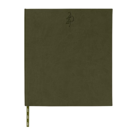 Agenda ejecutiva semanal 2027 verde- boligrafo de regalo