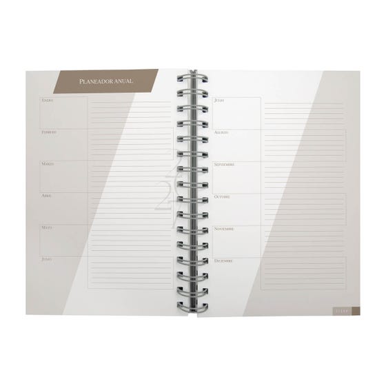 Agenda diaria Lette 2027 Gris- Boligrafo incluido