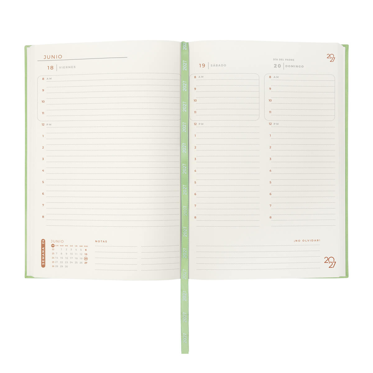 Agenda Terra diaria 2027 verde limon- boligrafo de regalo
