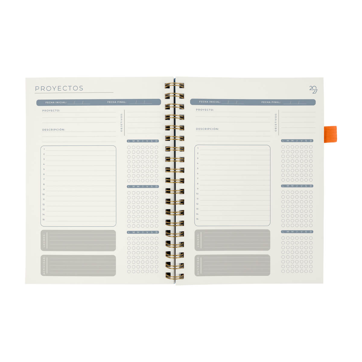 AGENDA SEMANAL TERRA 2027 NARANJA-BOLIGRAFO INCLUIDO