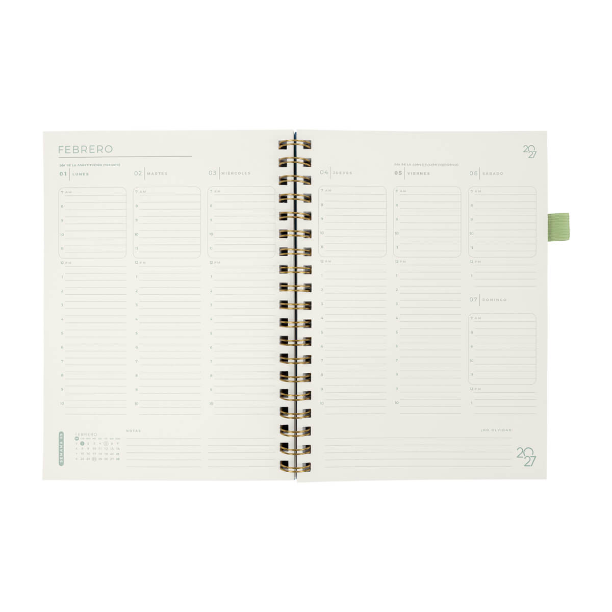 AGENDA SEMANAL TERRA 2027 VERDE-BOLIGRAFO INCLUIDO