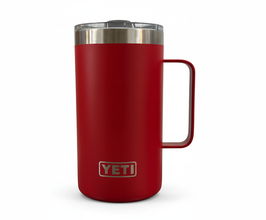 YETI mug 24oz, color rojo tapa sencilla